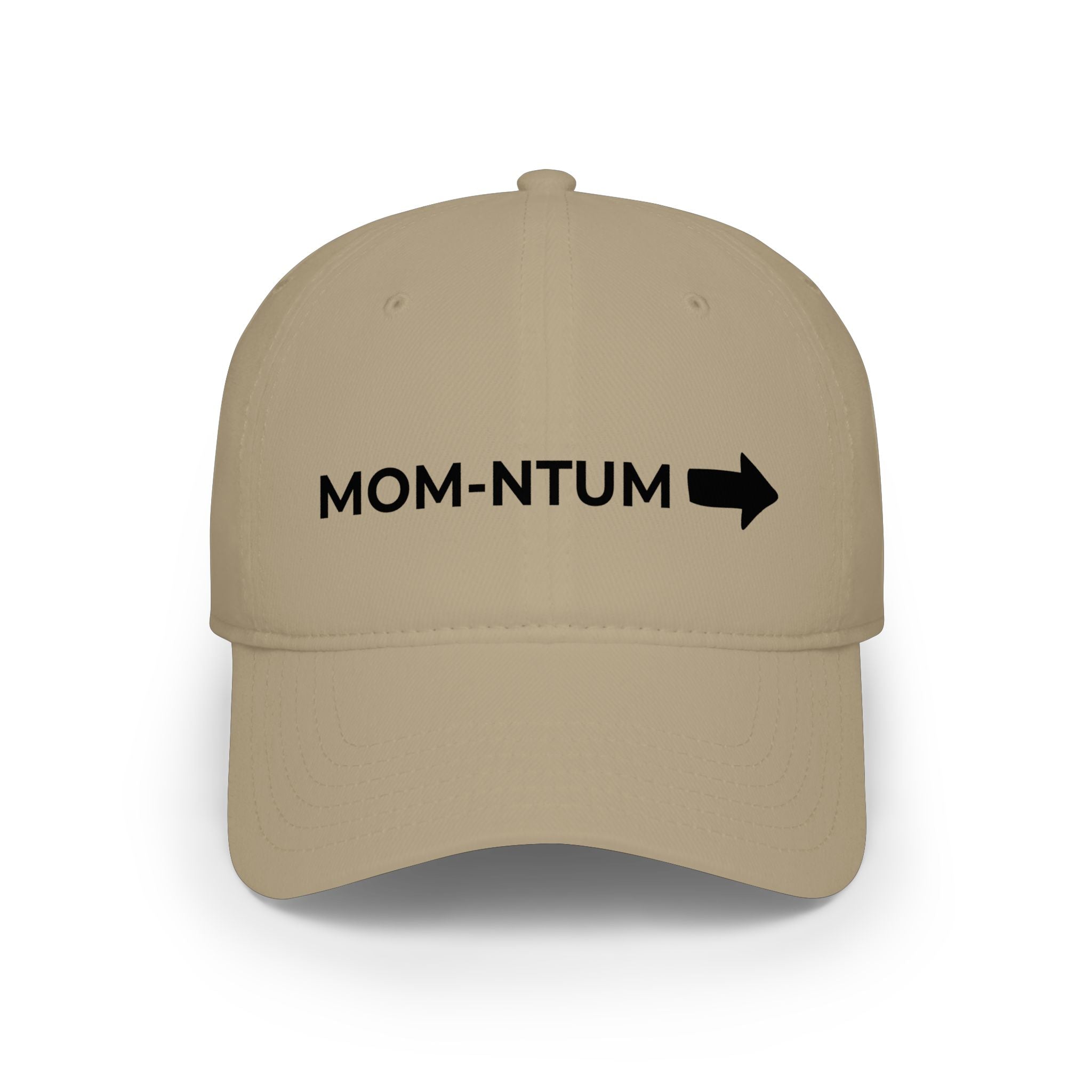 Low Profile Baseball Cap - MOM-NTUM Arrow Embroidered Hat for Moms (Mom Momentum)