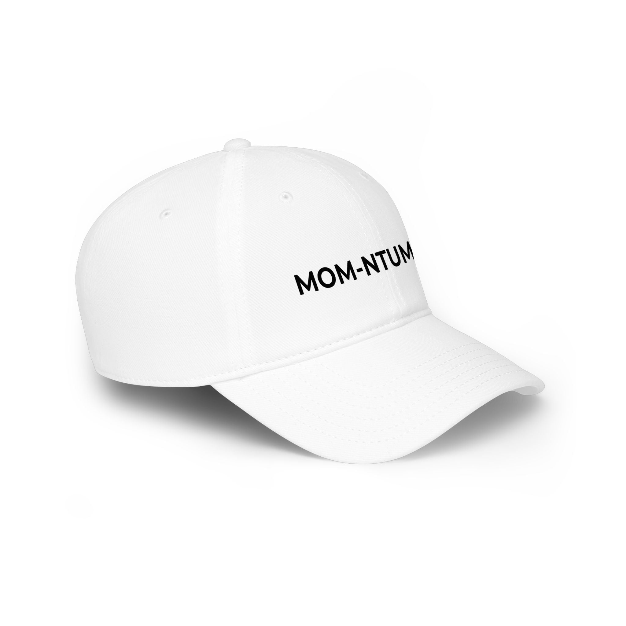 Low Profile Baseball Cap - MOM-NTUM Arrow Embroidered Hat for Moms (Mom Momentum)