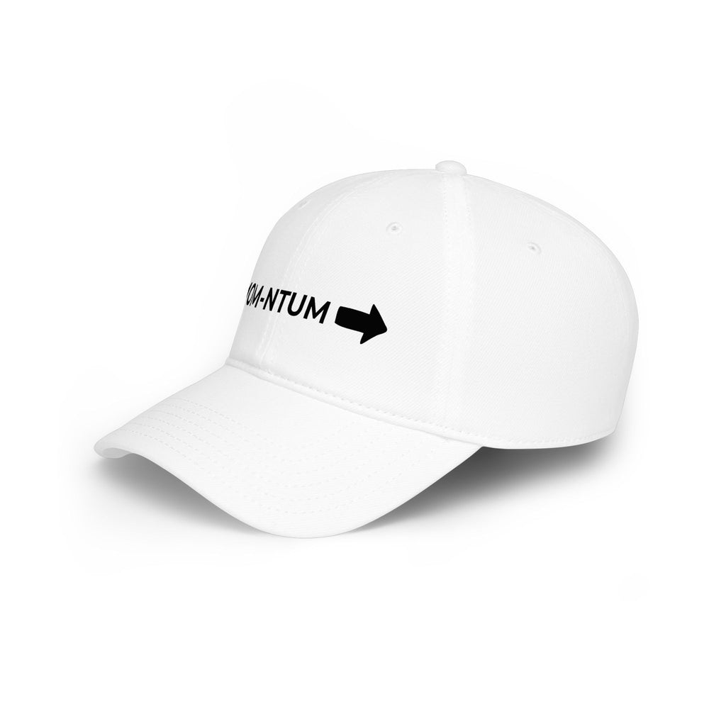 Low Profile Baseball Cap - MOM-NTUM Arrow Embroidered Hat for Moms (Mom Momentum)