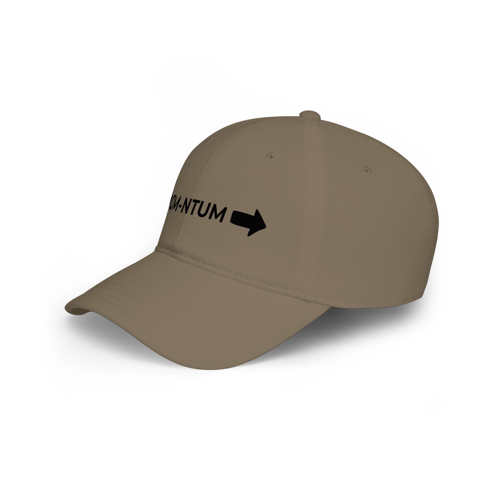 Low Profile Baseball Cap - MOM-NTUM Arrow Embroidered Hat for Moms (Mom Momentum)